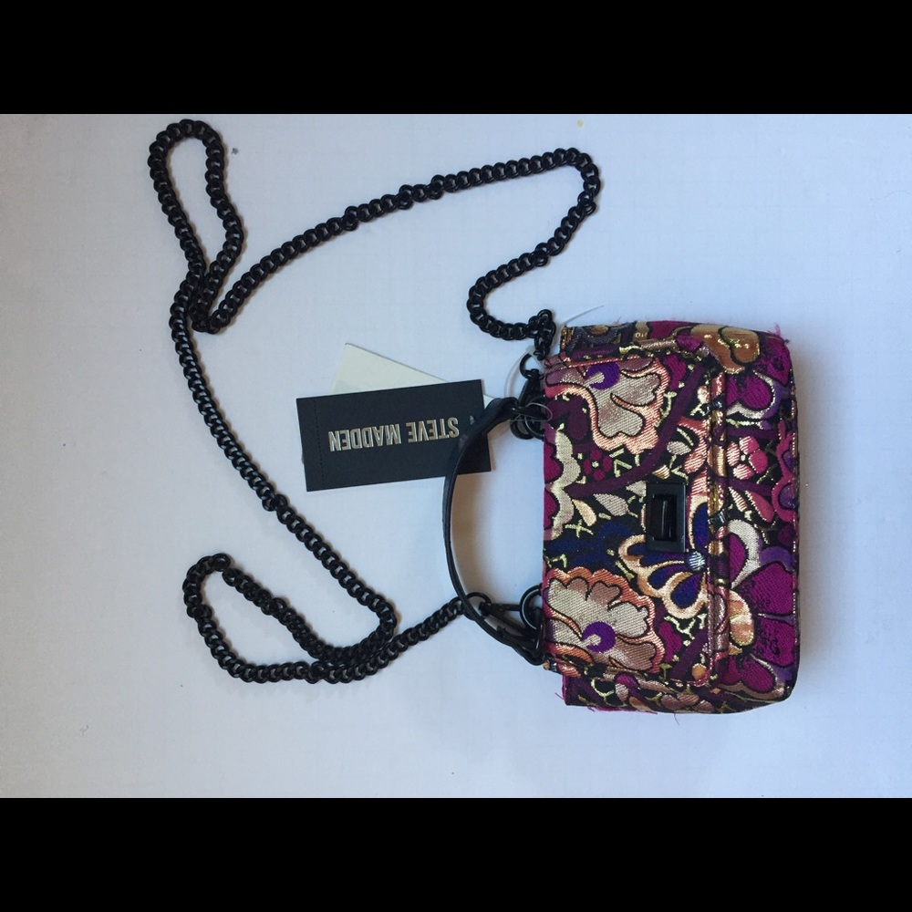 NWT STEVE MADDEN FLORAL BAG W/ detachable strap - Picture 3 of 10